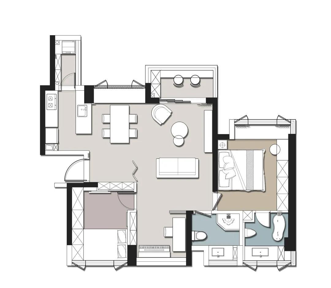 『』130平户型，现代轻奢风，精致有格调（附平面图）