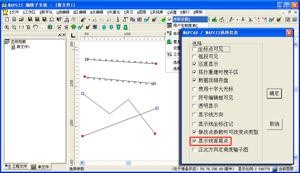 |MapGIS67参数设置中与显示相关的设置项