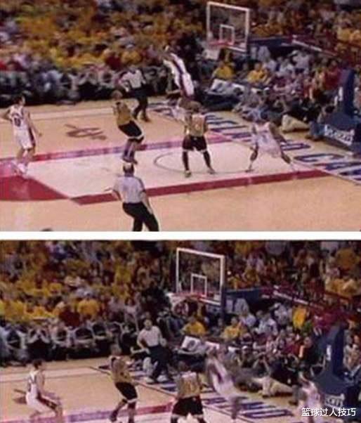 #勒布朗·詹姆斯#照片看詹姆斯身体有多恐怖！2次起跳摸险篮板上沿，急停留刹车印