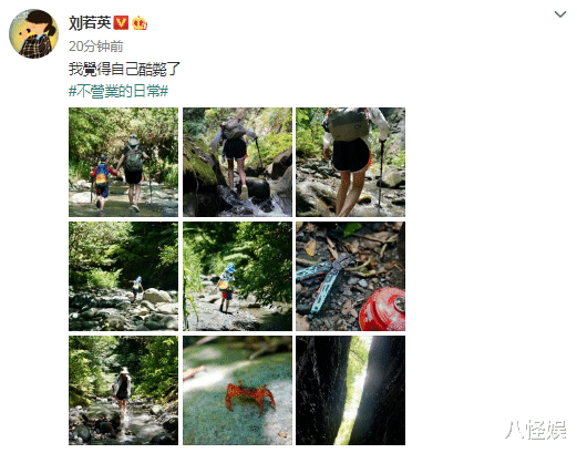 「刘若英」刘若英带儿子徒步溯溪，母子俩手牵手走5个小时，老公佩服又心疼