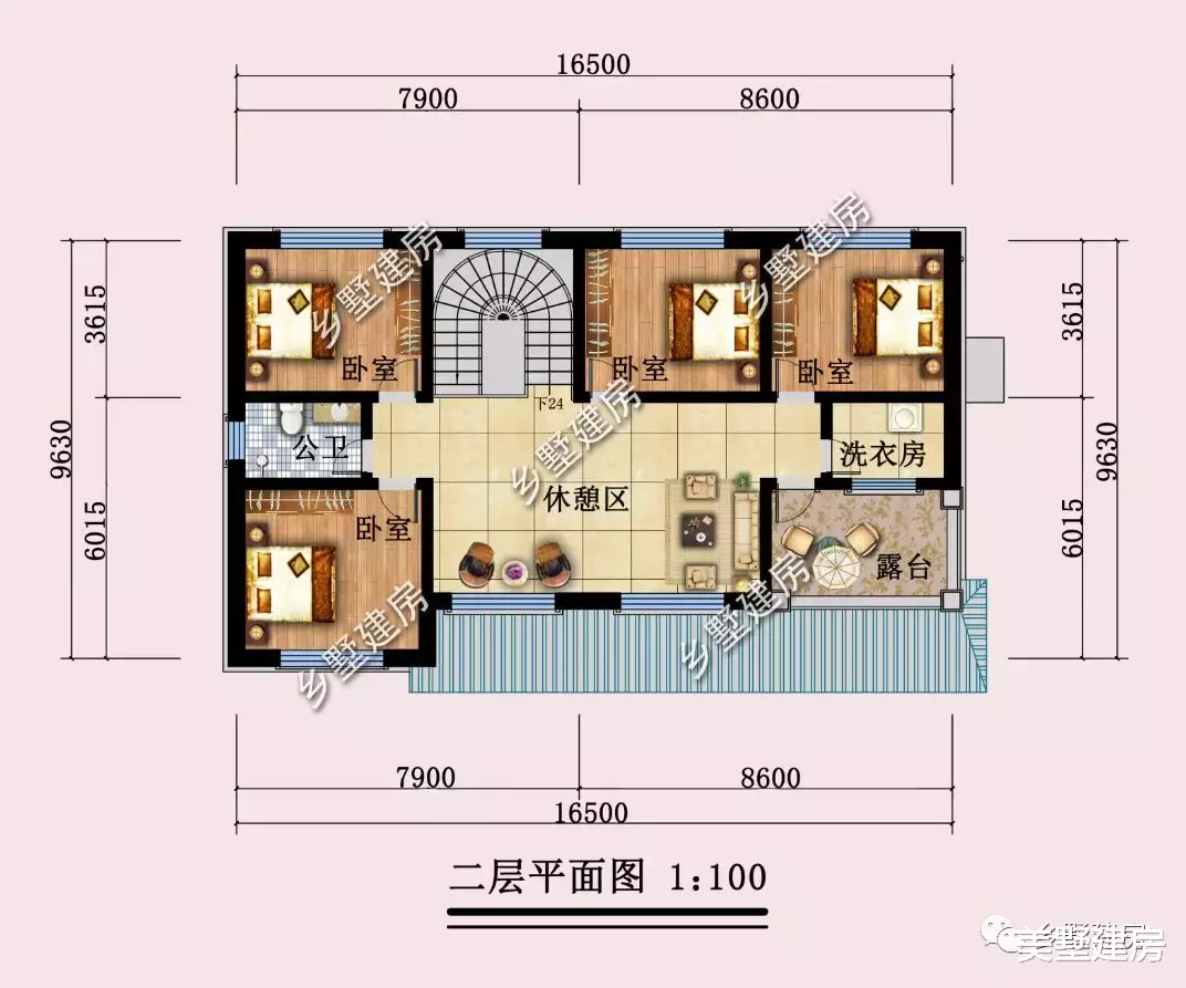 占地169平二层田园风别墅，主体32万，开春建房就选它！