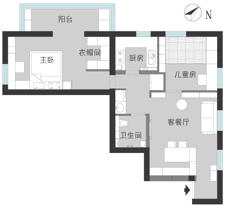 衣帽间|「案例精选」改变入户门方向，即可一键解锁玄关柜、换鞋凳、穿衣镜三大功能