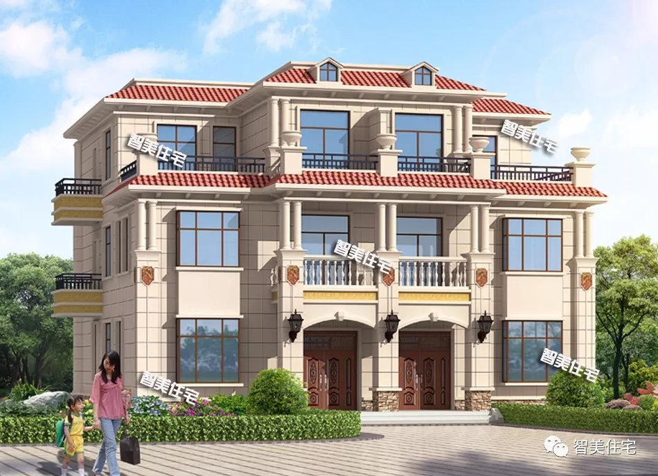 宽16米左右的双拼别墅，第一栋是平屋顶豪宅，第二栋30来万