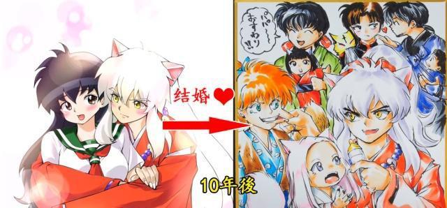 路飞|动漫角色结婚10年后，犬夜叉戈薇甜蜜，路飞和女帝的儿子颜值超高