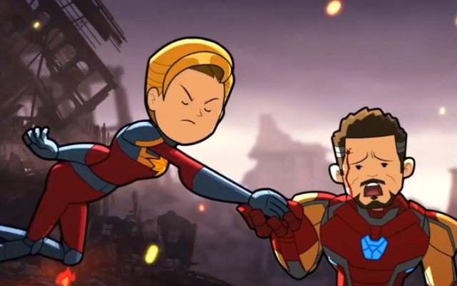 [钢铁侠]复联4全新结局：惊奇队长替钢铁侠打响指，钢铁侠打造宝石战甲