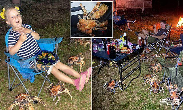 烧烤|澳洲人家烧烤，52只巨蟹闻香而来将他们包围，网友：不烤蟹吃？