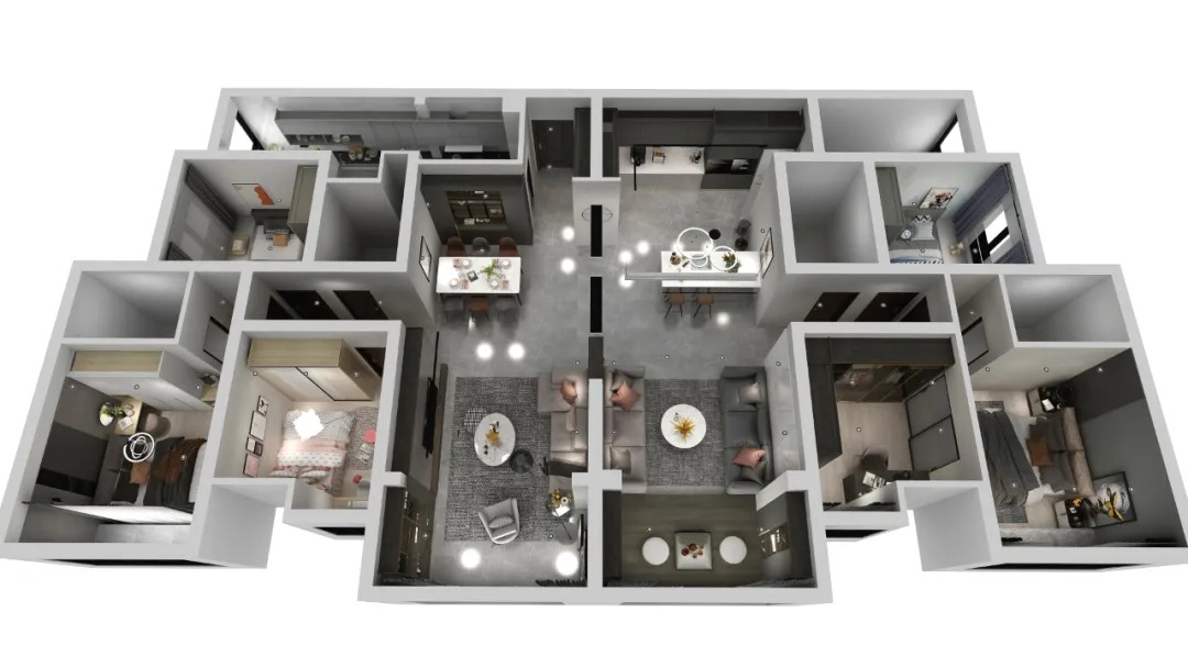 |邻居吐槽自家的灰色家具太沉闷，我家6个房间装好后，她却看呆了