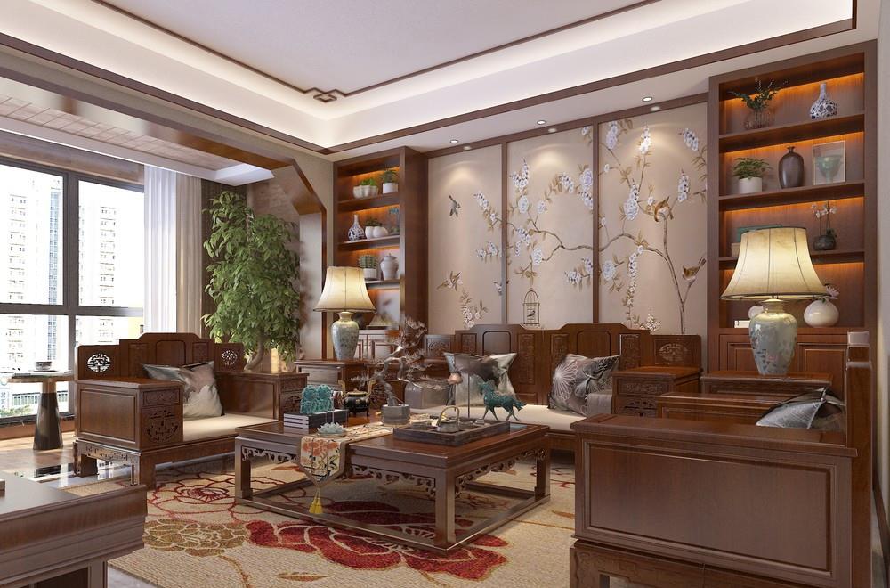 |180平米中式风格,客厅大气磅礴的设计搭配,是一代人的时代记忆