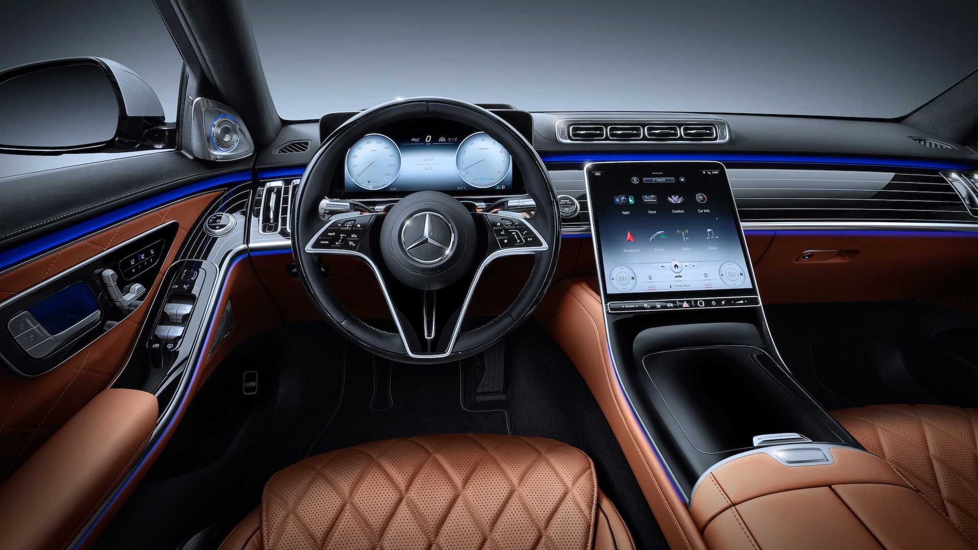 奔驰S级|2021款奔驰S级正式亮相，内饰技术详解，全新豪华轿车依然很香