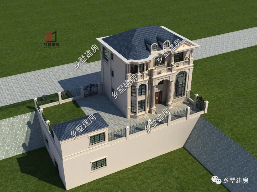 |衣锦还乡建新房,看看这款三层欧式,别墅这样建才豪气!