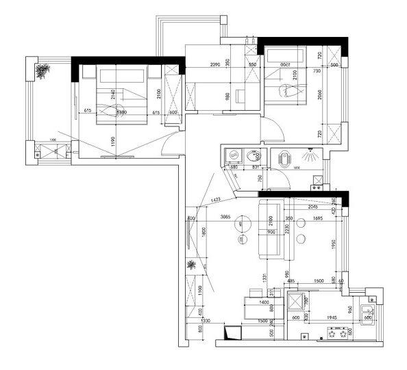|106㎡北欧风，沙发墙设计成吧台，好看又实用