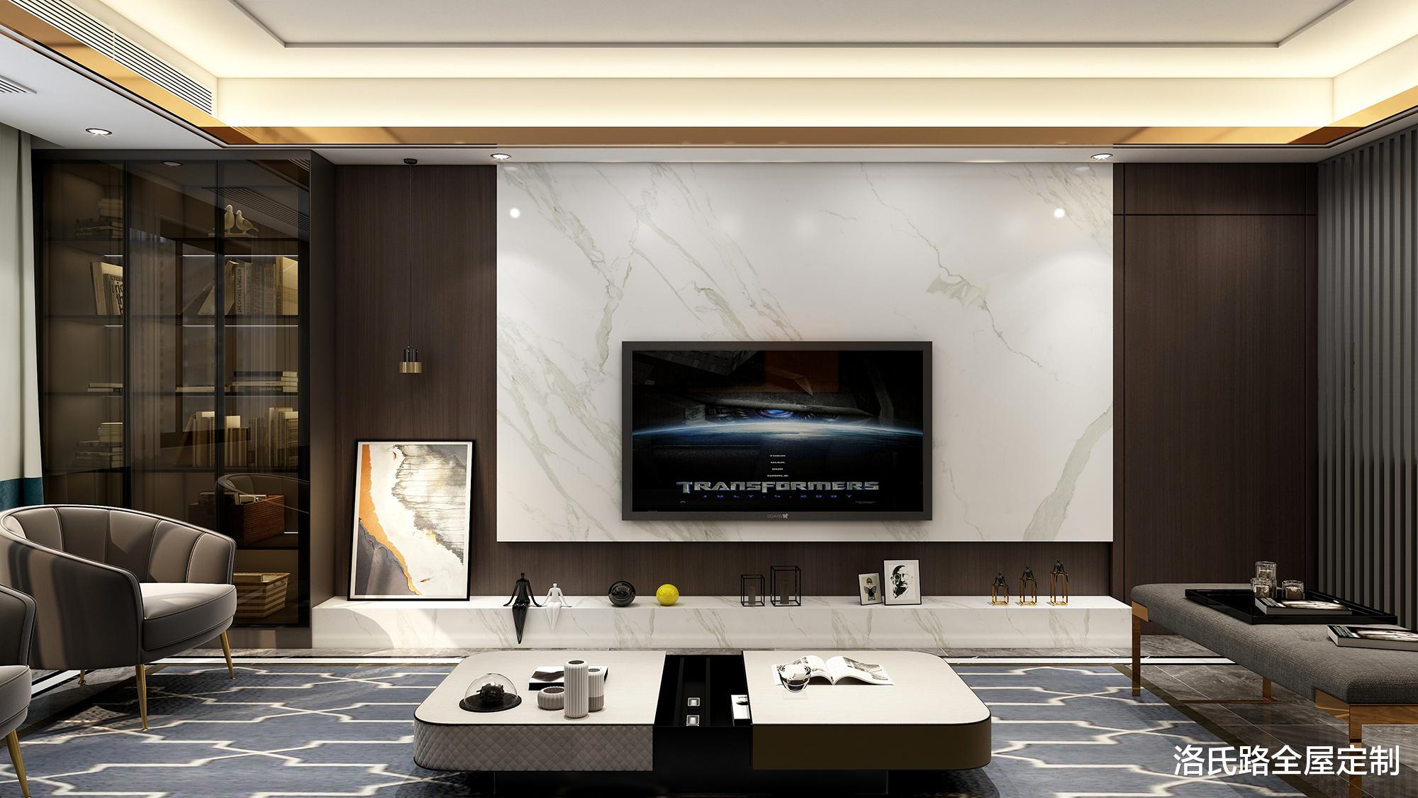 「」晒晒156㎡新家，轻奢风专属背景墙，简直不要太好看！