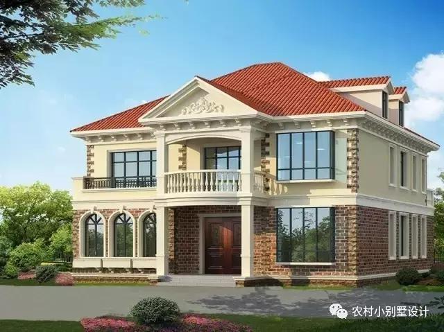 「」套美观实用二层农村别墅, 人见人爱, 时尚漂亮二十万左右建造一栋