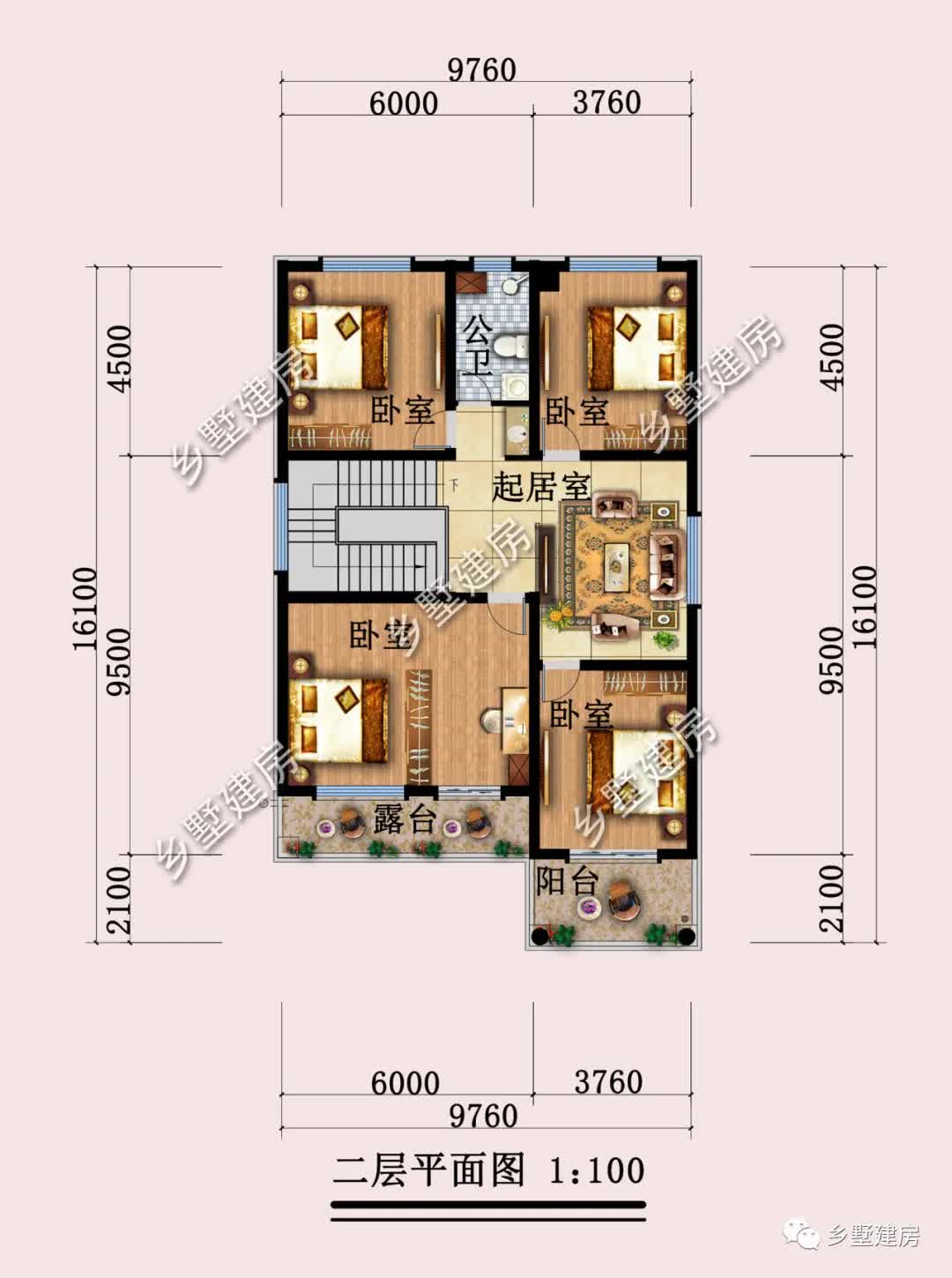 |9.8X16米双层精致田园风别墅，小开间也有大奥妙