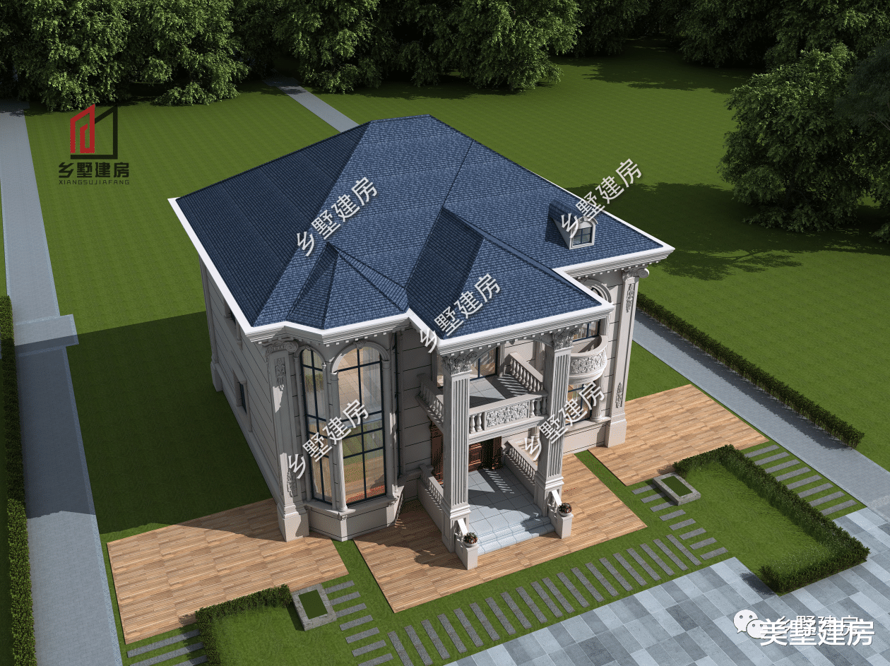 |挑空客厅+多卧室户型，这栋内外皆欧式的二层洋房，你心动了吗？