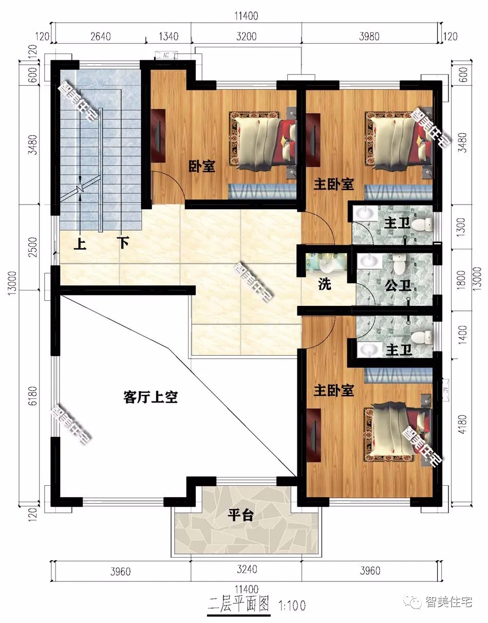 |两栋客厅挑空设计，简欧风格的农村别墅，既简约又有范儿