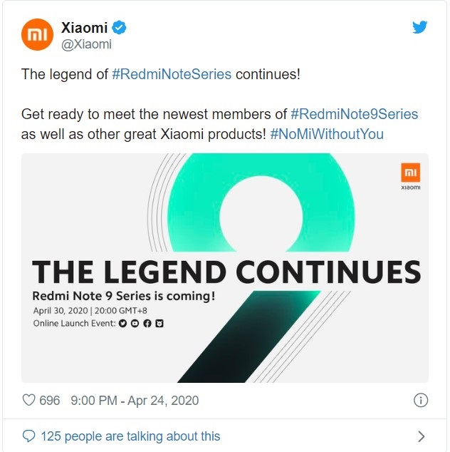 小米科技▲小米还有两款新机，红米NOTE 9和小米NOTE 10 lite明日发布