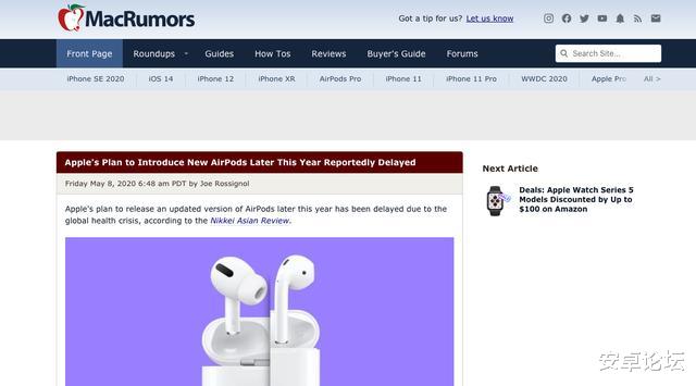 华为荣耀▲结果还是跳票了!外媒:苹果新AirPods确认推迟发布