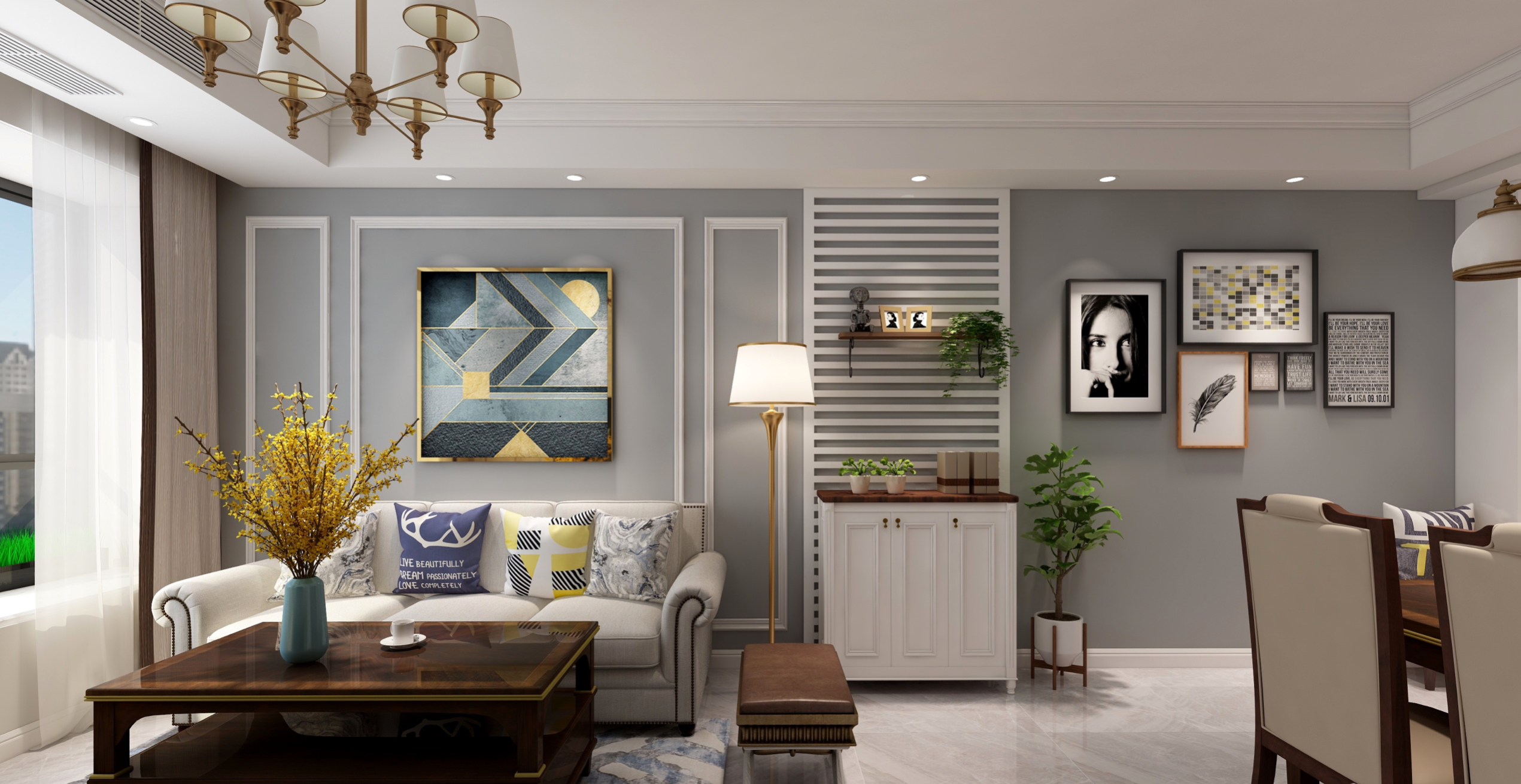 |简美风格装修，三户型整体软装如何？