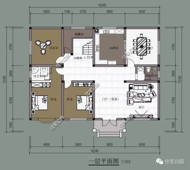 |30套经典农村法式风格户型图，带效果平面展示
