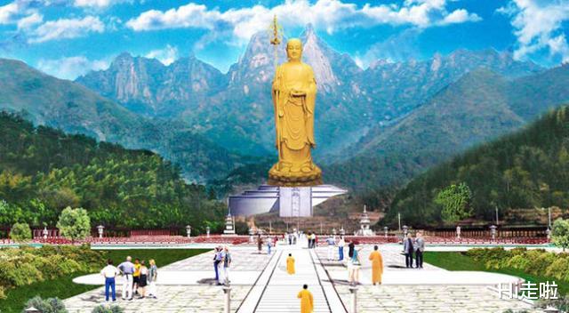 【九华山景区】世界最高的地藏菩萨像，高99米耗资16亿，荣获世界五大之最