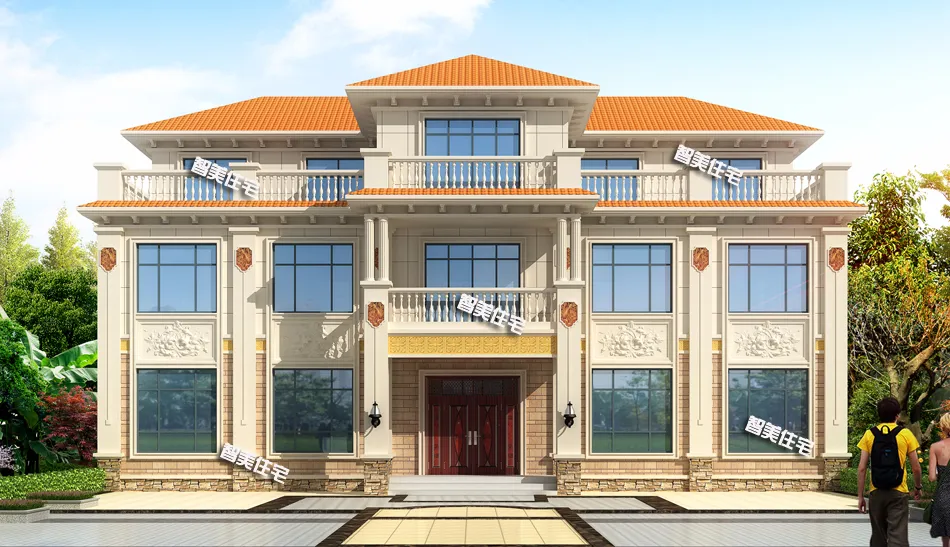 #宅基地#宽20米左右的农村大别墅，有宅基地就是好，中式欧式风格任性建