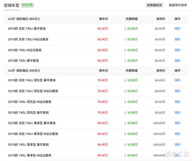 宝马7系▲宝马7系已经降至66万内了！买顶配E级前可以看看