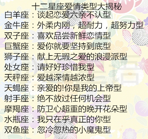 『十二星座』十二星座爱情类型大揭秘，十二星座的悲伤写在哪里？