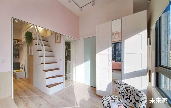 【】38㎡公寓居然装出两间卧室，楼梯下收纳设计超实用，建议收藏备用