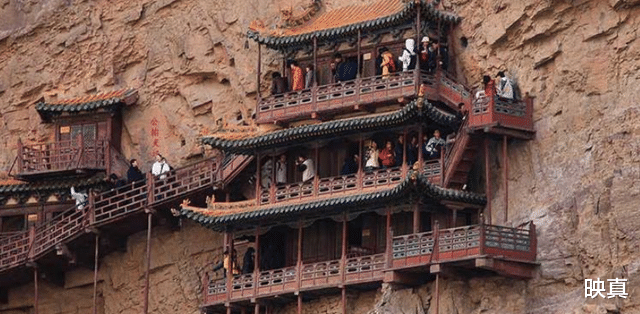 |悬崖上的\奇迹\——恒山悬空寺，靠9根铁链固定千年不倒