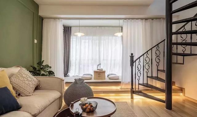 |38平方小复式单身公寓，有点轻奢的北欧风