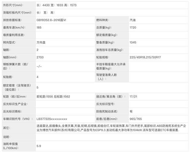 全新外觀 吉利新帝豪GS申報圖曝光-圖3