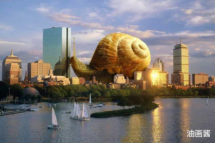 |巨型生物“入侵”城市,与环境十分契合,让人看不出PS的痕迹