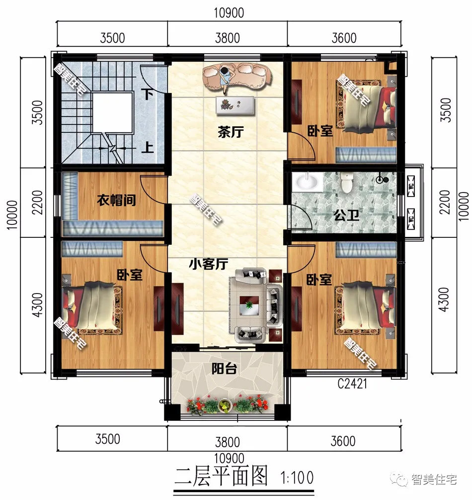 【】新中式风格设计的两栋农村别墅，米黄搭配深棕色，引领时尚潮流