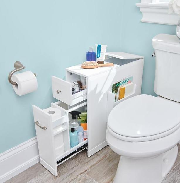 「」卫生间再小也能装,照着5个设计把收纳做好,好看又实用