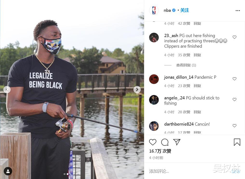 湖人队|官方玩梗最致命！NBA晒球星钓鱼照，乔治领衔，没有湖人球员
