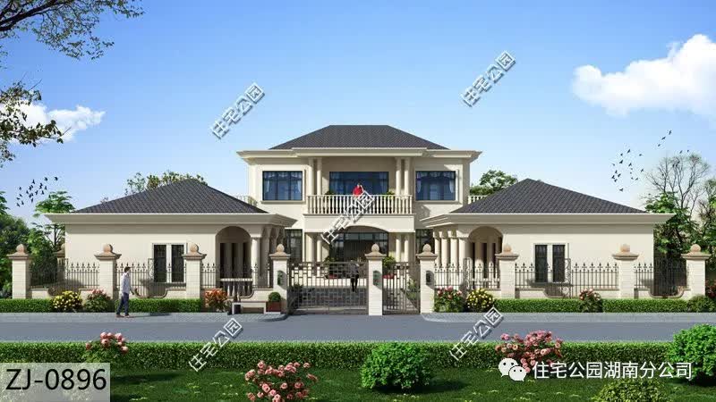 |30套经典农村法式风格户型图，带效果平面展示