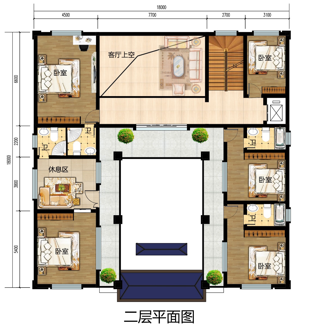 |新中式三层四合院，外观华丽大气，四世同堂都可以住