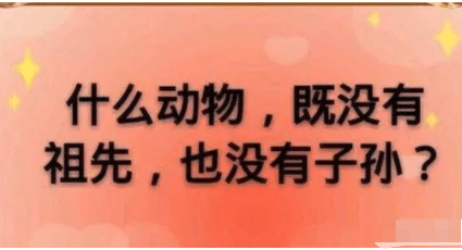|“什么动物，既没有祖先，也没有子孙”哈哈哈...猜对了吗