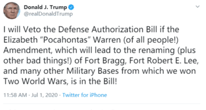 『特朗普』北京时间7月3日，特朗普：将要取消美军7400亿军费！