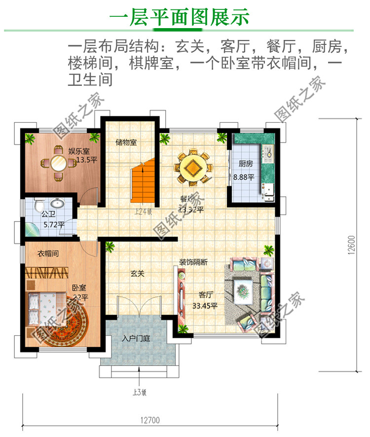|非常霸气十足的三层别墅设计图，带阳台露台，室内采光也太好了