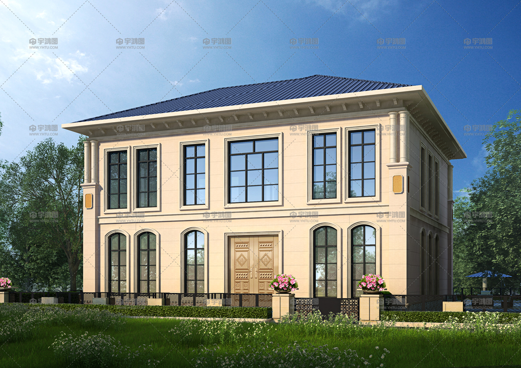 ##多窗户设计的小两层欧式别墅，透光性良好，你喜欢吗？