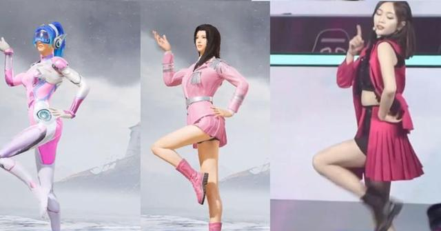 火箭少女101:和平精英:游戏版火箭少女101对比真实,舞蹈动作还原很到位