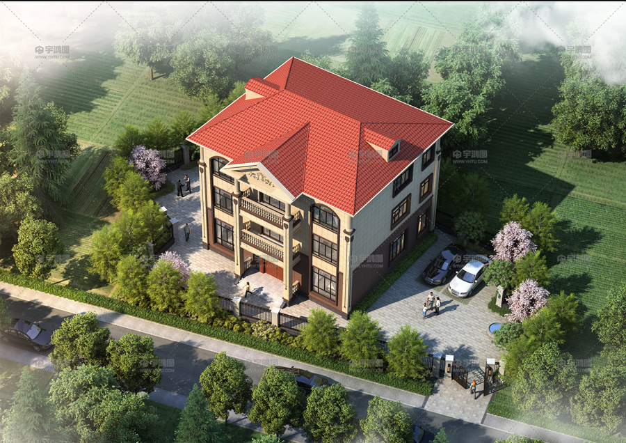 |欧式古典的奢华之态，农村三层欧式别墅，一百七十平就够了！