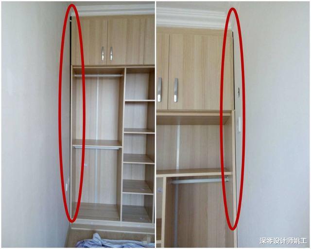 ▲定制衣柜讲究多，靠墙一侧2种情况不加收口条，刚完工你准想拆