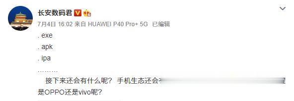 软件■华为鸿蒙要来？软件后缀名已定