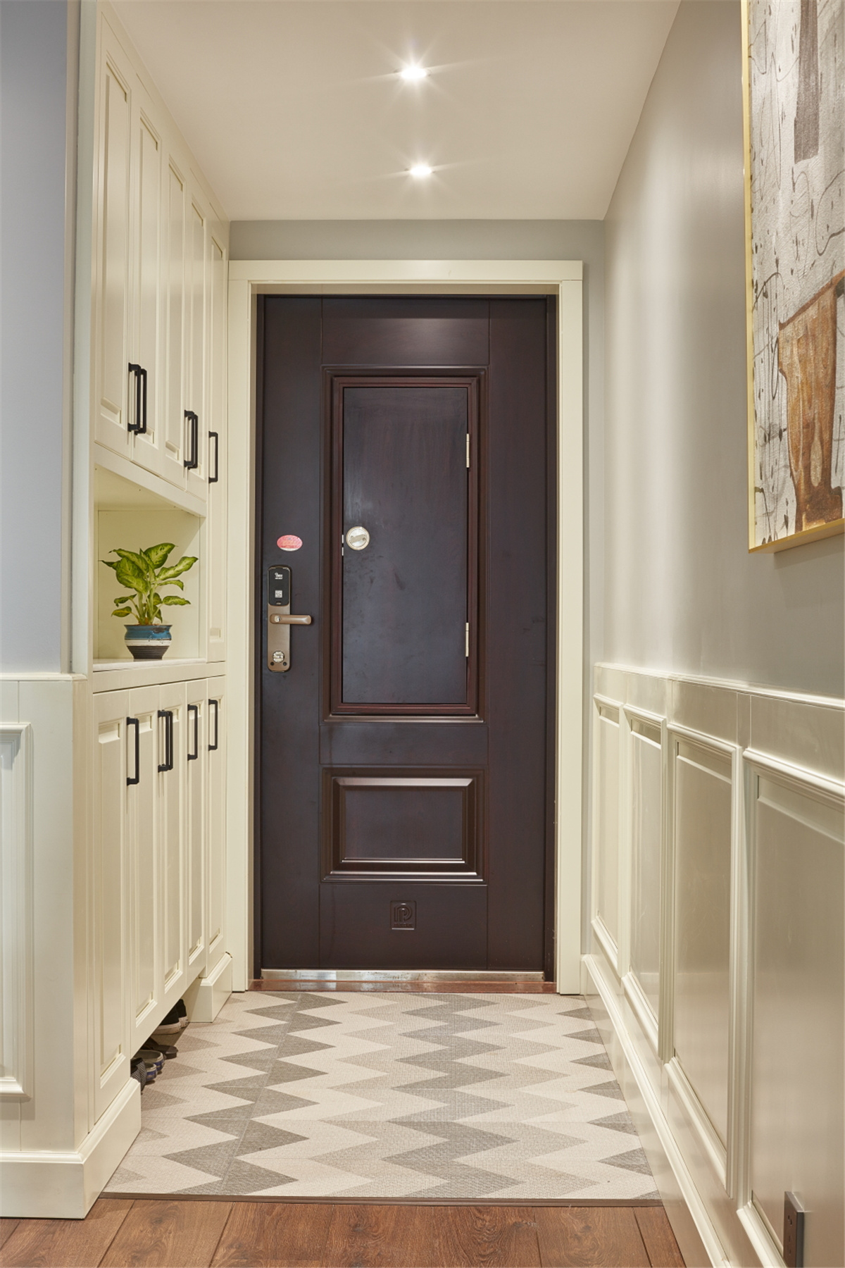 @129m2新房，装修风格为简美式风，整体配色协调又好看，真不错