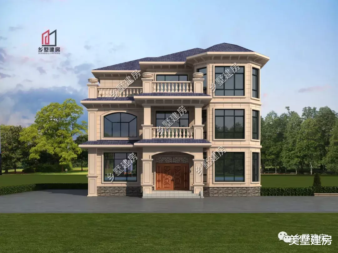 |12X12米欧式别墅，6卧5卫好格局，想建房的别错过！