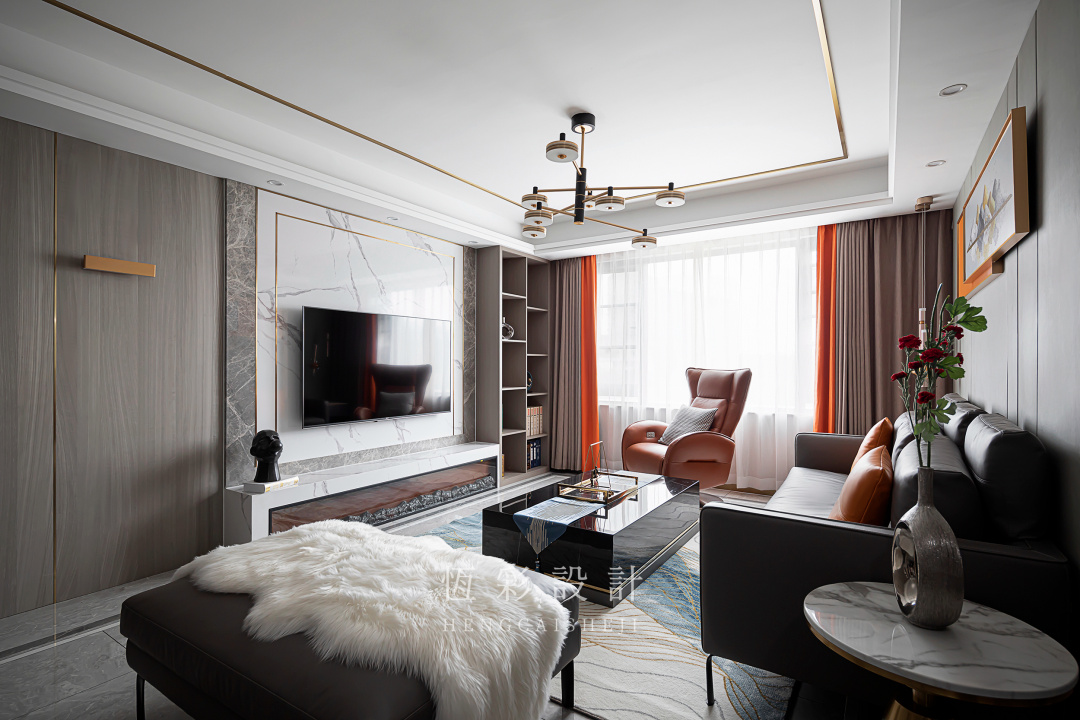 |新作首发 | 140㎡现代轻奢精致主义——致敬爱马仕橙