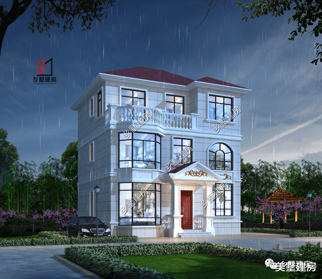 |别致欧式来袭，占地100平的三层空间，造价不高很实用！